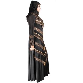 Black brasso polyester abaya 3