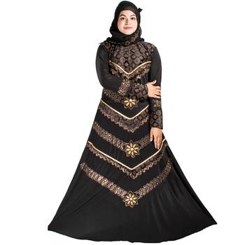 Black brasso polyester abaya 5