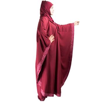 Maroon plain crepe abaya 2