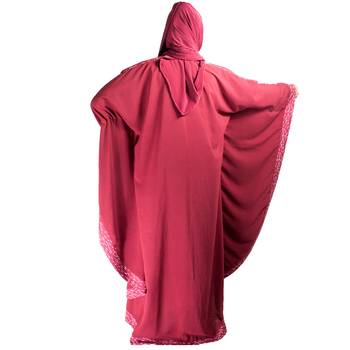 Maroon plain crepe abaya 4