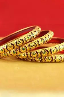 Rajasthani gokharoo,kara churi meenakari,moti,cz,stone,bangles size-2.4,2.6