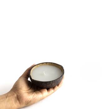 INDIBAM's Handmade Premium Coconut Shell Candles(200 ML)with Vanilla Fragrance, Pure Soy Wax & Cotton wick,2Pcs. 5