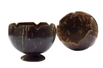 INDIBAM's Set of Coconut Shell Dessert Bowls with coconut wood Spoons; Ice-Cream, Desserts & Pudding Bowl. 4