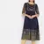 Navy-blue printed cotton cotton-kurtis