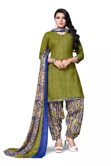 Green printed cotton salwar