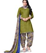 Green printed cotton salwar