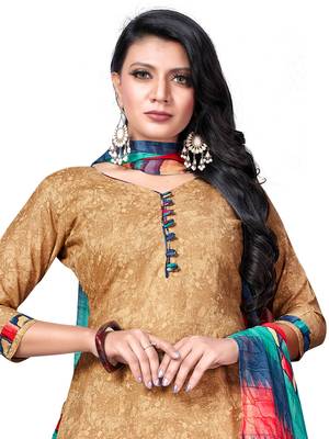 Beige printed cotton salwar 2