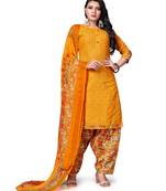 Yellow printed cotton salwar