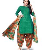 Sea-green printed cotton salwar