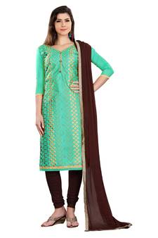 Green embroidered chanderi salwar