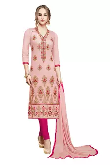 Pink embroidered cotton salwar