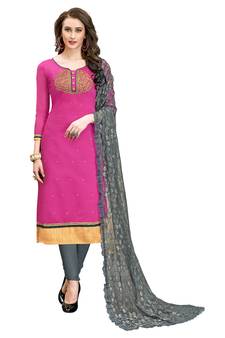 Pink embroidered cotton salwar