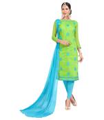 Light-green embroidered chanderi salwar