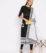Black geometric print cotton salwar