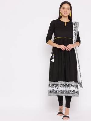 Black geometric print cotton salwar 2