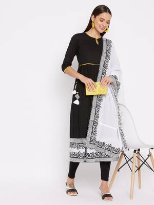 Black geometric print cotton salwar 5