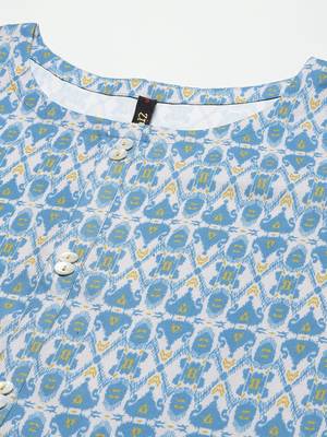 Blue printed rayon kurtas-and-kurtis 4