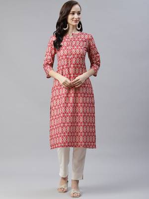 Red printed rayon kurtas-and-kurtis 1