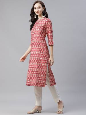 Red printed rayon kurtas-and-kurtis 2