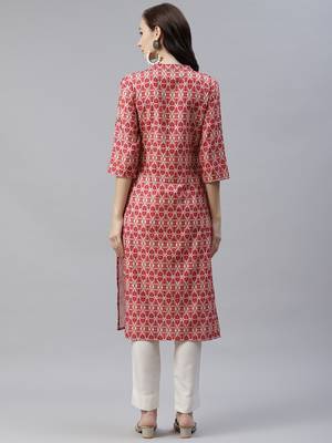 Red printed rayon kurtas-and-kurtis 3