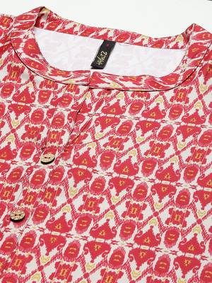 Red printed rayon kurtas-and-kurtis 4