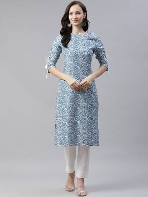 Blue printed rayon kurtas-and-kurtis 1