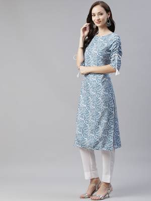 Blue printed rayon kurtas-and-kurtis 2