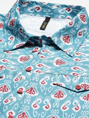 Blue printed rayon kurtas-and-kurtis 4