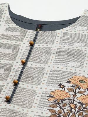 Grey printed rayon kurtas-and-kurtis 4