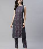 Grey printed rayon kurtas-and-kurtis