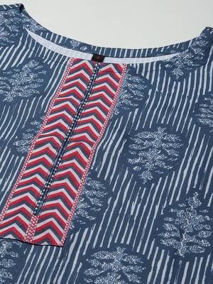 Blue printed rayon kurtas-and-kurtis 4