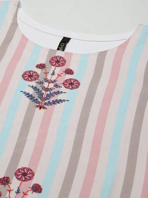 Cream printed rayon kurtas-and-kurtis 4