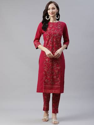 Pink printed crepe kurtas-and-kurtis 1