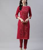 Pink printed crepe kurtas-and-kurtis