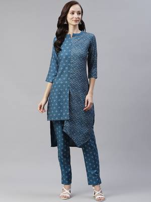 Blue printed rayon kurtas-and-kurtis 1