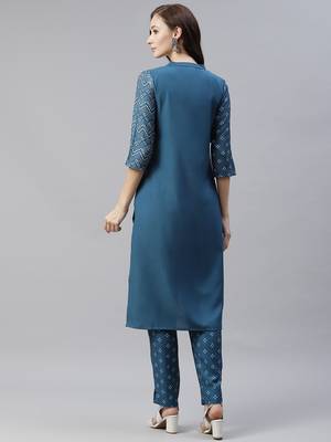 Blue printed rayon kurtas-and-kurtis 3