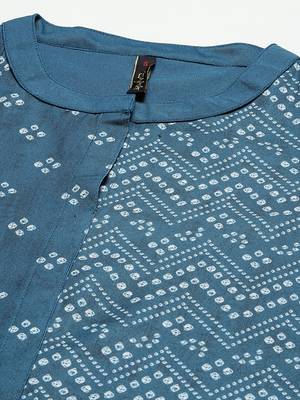 Blue printed rayon kurtas-and-kurtis 4