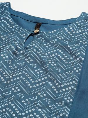 Blue printed rayon kurtas-and-kurtis 4