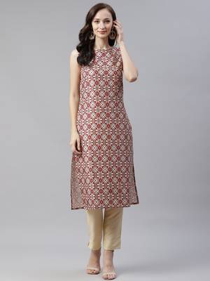 Multicolor printed art silk kurtas-and-kurtis 1