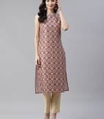 Multicolor printed art silk kurtas-and-kurtis