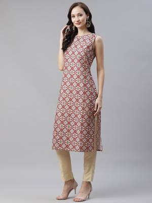 Multicolor printed art silk kurtas-and-kurtis 2