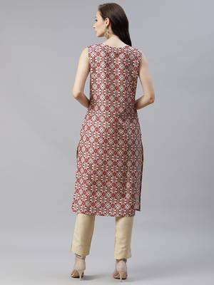 Multicolor printed art silk kurtas-and-kurtis 3