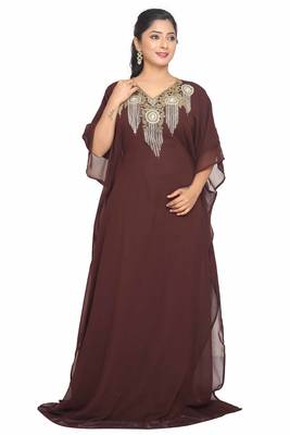 Dubai Kaftan Women Dress Moroccan Caftan Very Fancy Kaftans Georgette Long Gown African Arabian Islamic 1