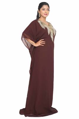 Dubai Kaftan Women Dress Moroccan Caftan Very Fancy Kaftans Georgette Long Gown African Arabian Islamic 3