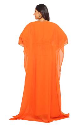 Dubai Kaftan Women Dress Moroccan Caftan Very Fancy Kaftans Farasha Georgette Long Gown African 4