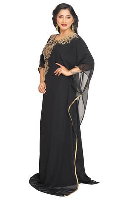 Dubai Kaftan Women Dress Moroccan Caftan Very Fancy Kaftans Georgette Long Gown African Arabian Islamic 3