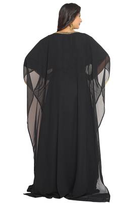 Dubai Kaftan Women Dress Moroccan Caftan Very Fancy Kaftans Georgette Long Gown African Arabian Islamic 4