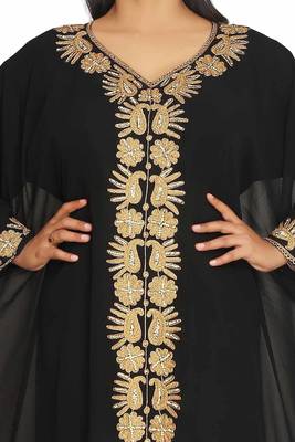 Dubai Kaftan Women Dress Moroccan Caftan Very Fancy Kaftans Georgette Long Gown African  2