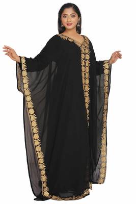 Dubai Kaftan Women Dress Moroccan Caftan Very Fancy Kaftans Georgette Long Gown African  3