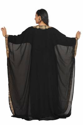 Dubai Kaftan Women Dress Moroccan Caftan Very Fancy Kaftans Georgette Long Gown African  4
